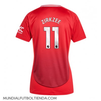 Camiseta Manchester United Joshua Zirkzee #11 Primera Equipación Replica 2024-25 para mujer mangas cortas Camiseta Manchester United Joshua Zirkzee #11 Primera Equipación Replica 2024-25 para mujer mangas cortas